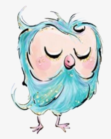 #watercolor #owl #clipart #blue #teal #bird #fowl #png - Illustration, Transparent Png, Transparent PNG