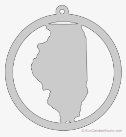 Illinois Map Circle Free Scroll Saw Pattern Shape State - Line Art, HD Png Download, Transparent PNG