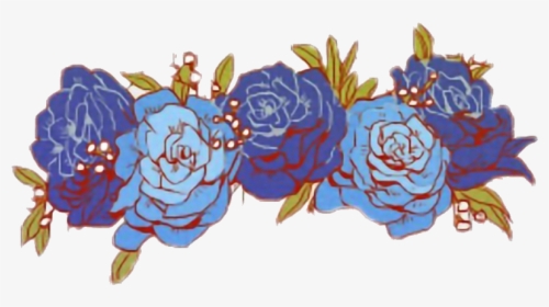 Flower Crown Flowercrown Tumblr Blue Transparent Png - Flower Crown Drawing Png, Png Download, Transparent PNG