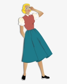 Dress Clipart Old Fashion - Old Fashioned Woman Clipart, HD Png Download, Transparent PNG