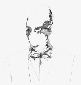Drawing Man Bow Tie Barber - Sketch, HD Png Download, Transparent PNG