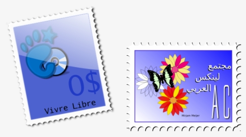 Vector Graphics Of Gnome And Butterfly Postal Stamps - Con Tem Thư Vector, HD Png Download, Transparent PNG
