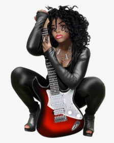 Art Woman Girl Guitar Leather Rocker Stickers - Rock Love Songs, HD Png Download, Transparent PNG
