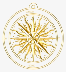 Gold Compass Rose - Fantasy Map Compass Png, Transparent Png, Transparent PNG