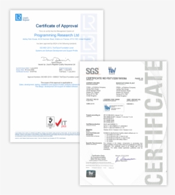 Iso And Sgs Tuv Certifications For Programming Research/prqa - Iso 26262 Certificate, HD Png Download, Transparent PNG