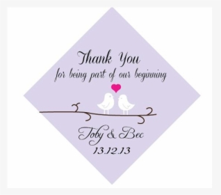 Love Birds Personalised Wedding Thank You Favour Gift - Calligraphy, HD Png Download, Transparent PNG