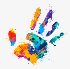 #ftestickers #hand #handprint #paint #colorful - Colorful Hand Print Png, Transparent Png, Transparent PNG