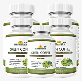 Green Coffee Bean Extract 5 Bottles - Green Coffee Extract, HD Png Download, Transparent PNG