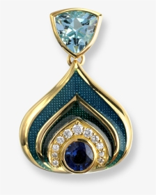 Nicole Barr Designs 18 Karat Gold Modern Necklace-blue - Locket, HD Png Download, Transparent PNG