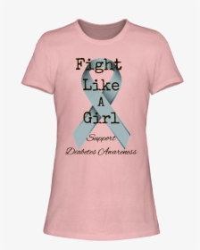 Fight Like A Girl For Diabetes Ladies Tee [runs Small] - Cartoon, HD Png Download, Transparent PNG