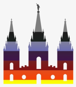 Salt Lake City Temple, Dressed In Rainbow Pride Colors - Salt Lake Temple Silhouette, HD Png Download, Transparent PNG