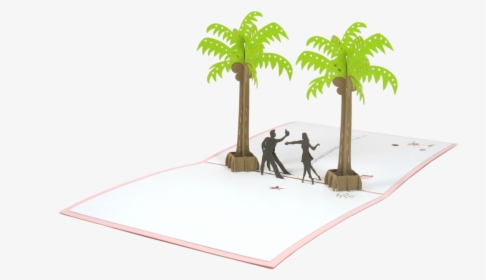 Beach Couple Pop Up 3d Greeting Card - Roystonea, HD Png Download, Transparent PNG