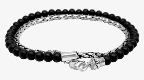 Sterling Silver Double Wrap Bracelet Black Matte Onyx - Bracciale Croce Brosway Uomo, HD Png Download, Transparent PNG