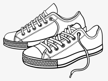 Coloring Shoes Tennis Shoes Side - Tennis Shoes Clip Arts, HD Png Download, Transparent PNG