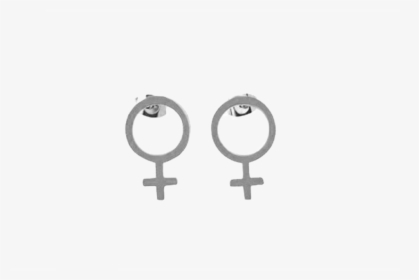Silver Venus Symbol Stud Earrings, HD Png Download, Transparent PNG