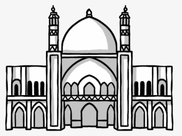 Mosque Clipart Sketch - Sketch Of Muslim Church, HD Png Download, Transparent PNG