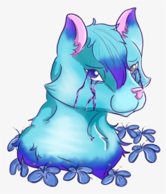 Sad Blue Wolf Digital Art - Cartoon, HD Png Download, Transparent PNG