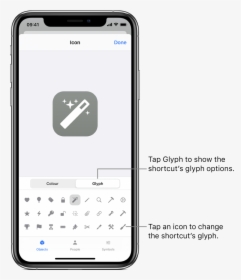 Icon Screen Showing Shortcut Glyph Options - Iphone 8 Plus Emojis, HD Png Download, Transparent PNG