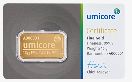 Umicore Gold 10 Gram, HD Png Download, Transparent PNG