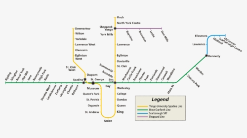Toronto Subway Map, HD Png Download, Transparent PNG