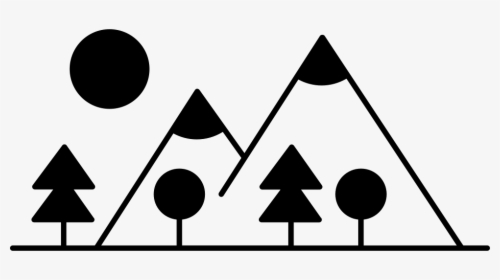 Mountain Side With Trees Made Up Different Shapes - Trees Made Of Shapes, HD Png Download, Transparent PNG