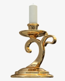 Candle Holder With Handle, Candle - Brass, HD Png Download, Transparent PNG