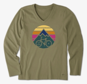 Women S Clean Mountain Bike Long Sleeve Crusher Vee - Triangle, HD Png Download, Transparent PNG