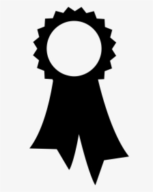 Round Pennant With Ribbon - Ribbon Award Clipart Black And White, HD Png Download, Transparent PNG