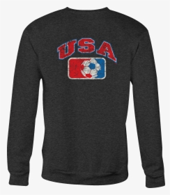 Crewneck Sweatshirt Usa Soccer Flag Shirt For Men Or - Long-sleeved T-shirt, HD Png Download, Transparent PNG