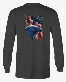 Long Sleeve Tshirt American Flag Eagle Vintage Usa - T-shirt, HD Png Download, Transparent PNG