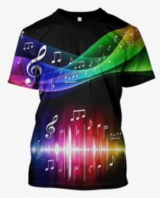 3d Music Note With Colors Full Print T Shirt - Music Notes, HD Png Download, Transparent PNG