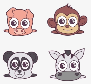 Animals, Pig, Monkey, Zebra, Cartoon, Character - Pig And Monkey Cartoon, HD Png Download, Transparent PNG