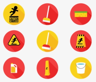 Wet Floor Sign Flat Icons - Circle, HD Png Download, Transparent PNG