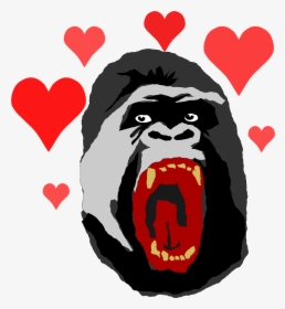 Valentine Gorilla - Heart - Heart, HD Png Download, Transparent PNG