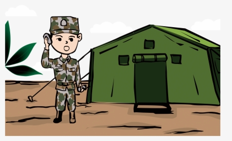 Cartoon Camp Camping Summer Scenery Transprent Png - Military Camp Clipart, Transparent Png, Transparent PNG