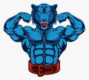 Bodybuilder, Wolf, Fitness, Gym, Workout, Healthy - Body Builder Cartoon, HD Png Download, Transparent PNG