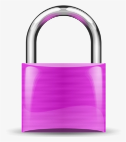 Purple,lock,hardware Accessory - Pink Padlock Clipart, HD Png Download, Transparent PNG