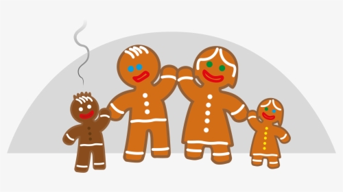 Family Life Of The Gingerbread Man Clip Arts - Gingerbread Family Clipart, HD Png Download, Transparent PNG
