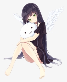 #anime #animegirl #angel #adorible #cute #sexy - 黑 发 红眼 可爱 动漫, HD Png Download, Transparent PNG