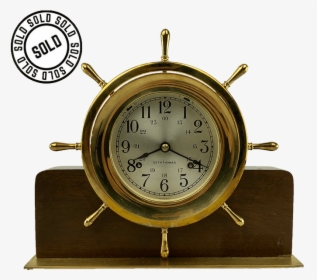 Seth Thomas Helmsman Ships Bell Clock With Mahogany - Alarm Clock, HD Png Download, Transparent PNG