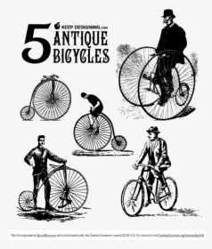 Antique Bicycle Vector, HD Png Download, Transparent PNG