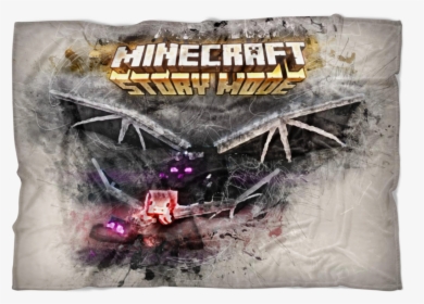 Minecraft Fleece Blanket Ender Dragon Grunge Grey Blanket - Minecraft, HD Png Download, Transparent PNG