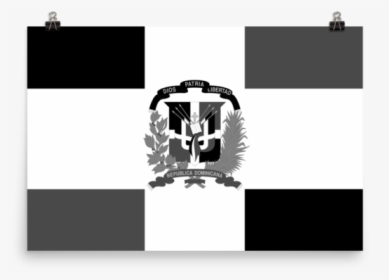 Dominican Republic Flag Wall Art Star Showroom - Dominican Republic Flag Black And White, HD Png Download, Transparent PNG
