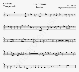 Partitura Lacrimosa Requiem Mozart Trompeta Clarinete - Donkey Kong Island Swing Sheet Music, HD Png Download, Transparent PNG