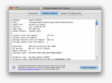 5 Report - Macos Crash Report, HD Png Download, Transparent PNG