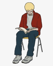 Man In Chair Reading - Man Reading Png Clipart, Transparent Png, Transparent PNG