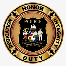C 59760 Milford Police Dept Badge Coin Delaware Mc - Milford Police Department Delaware, HD Png Download, Transparent PNG