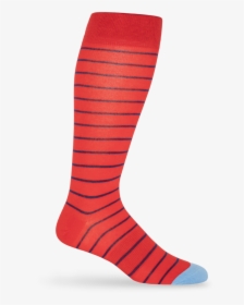 Red Sock With Navy Blue Stripes, HD Png Download, Transparent PNG