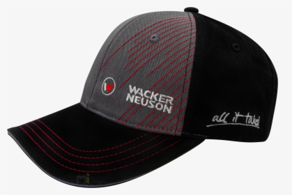 Black Baseball Cap Wacker Neuson With Red Stripes, HD Png Download, Transparent PNG