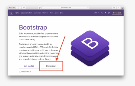 Download Bootstrap Page - Bootstrap 4, HD Png Download, Transparent PNG